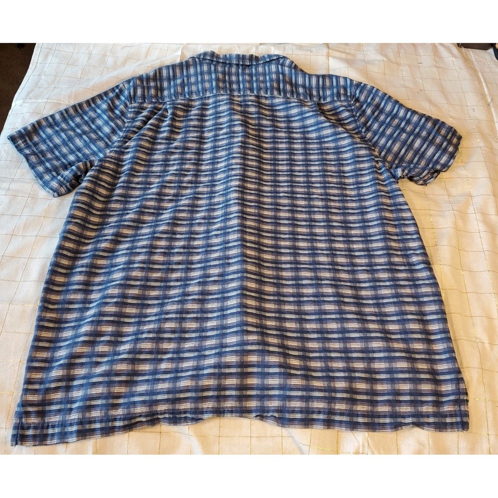 Tommy Bahama Men's Shirt Size XL Short Sleeve Button Down Silk Cotton Blend Blue - Picture 9 of 9